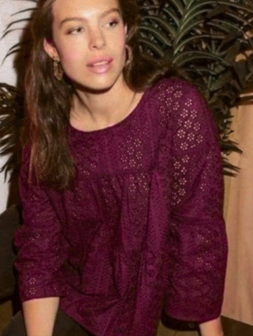 New 100% Cotton Peplum Pintuck Embroidered Women's Winetasting Sadie Blouse
